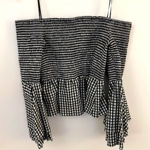 Amanda Uprichard off the shoulder top